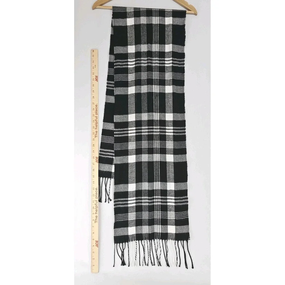 2 Scarves Plaid Check Winter Warm Soft Long Neck Warmer Wrap Mens Muffler